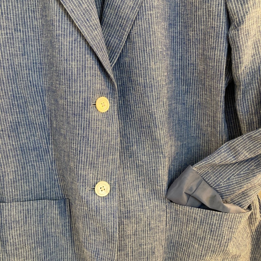 Chaps Blue Striped Blazer - Picture 2 of 3